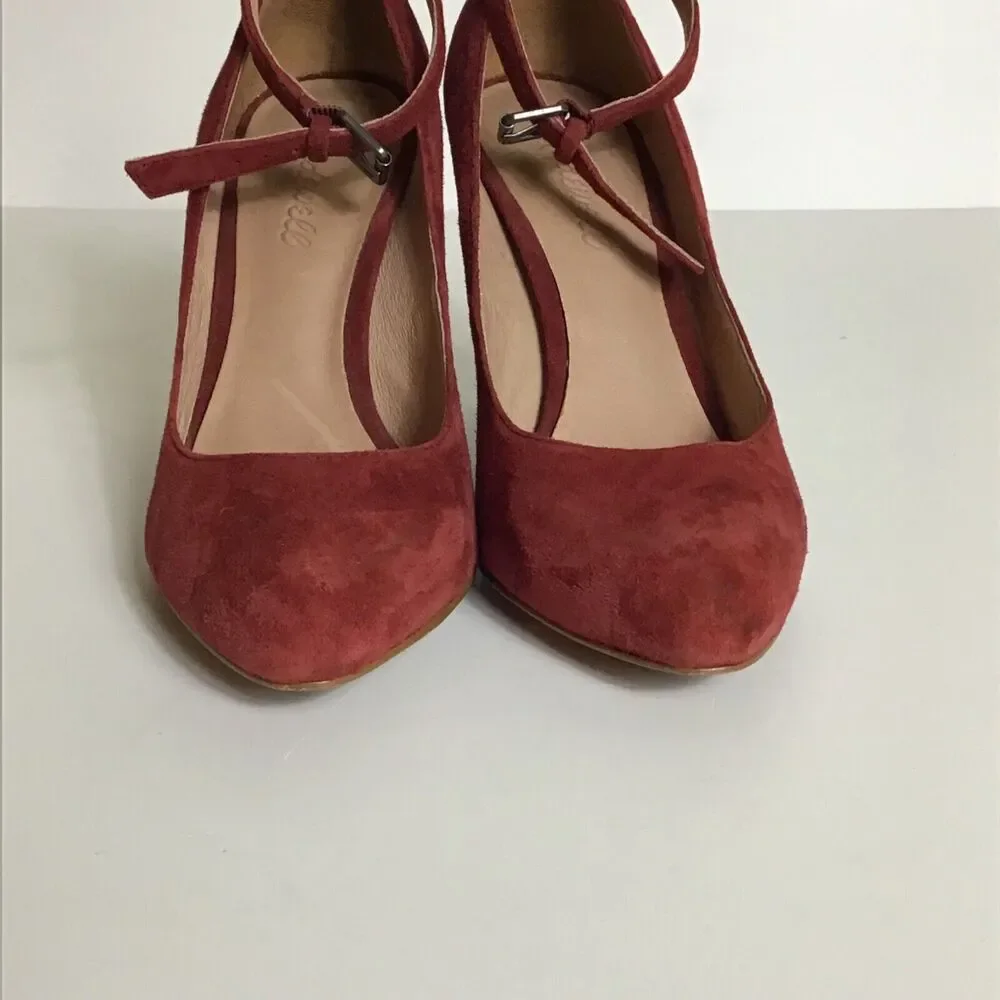 Madewell Women Shoes Sz. 7 Red Ankle strap heels Sexy Boho Y2k Workwear